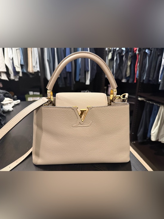 Louis Vuitton Handbags - Louis Vuitton Beige/Taupe Leather Top Handle Satchel